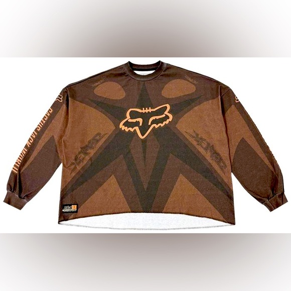 Cactus Jack by Travis Scott x Fox Racing Jersey in Brown | LIKE NEW - Picture 1 of 6